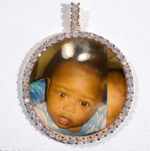 LARGE 3D CIRCLE CUSTOM PICTURE PENDANT
