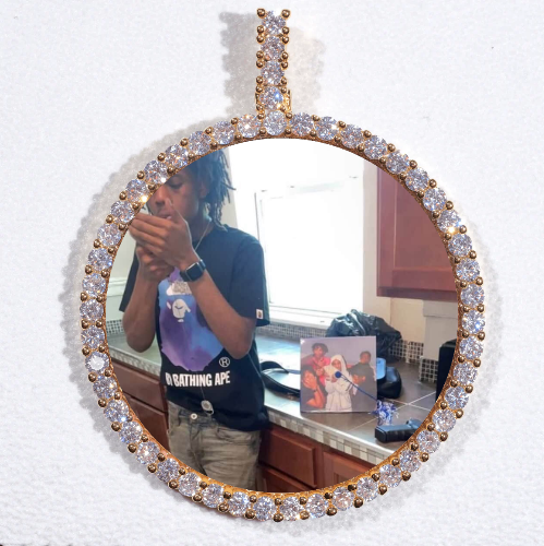 LARGE 3D CIRCLE CUSTOM PICTURE PENDANT