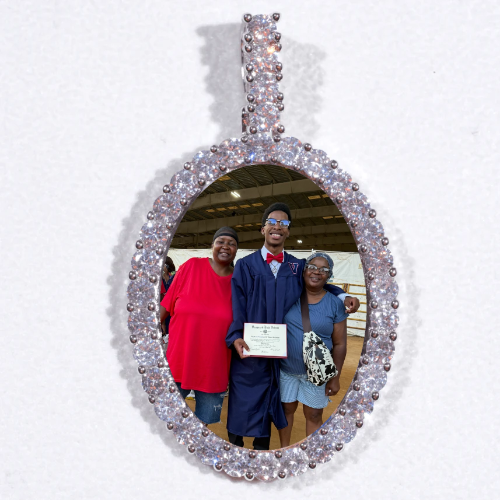 Large 3D Oval Custom Picture Pendant