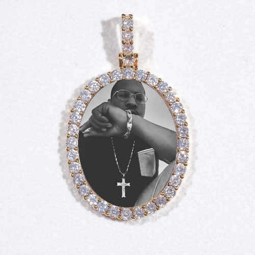 3D Oval Custom Picture Pendant