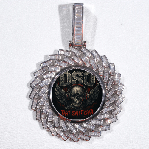 Large 3D Baguette Custom Picture Pendant