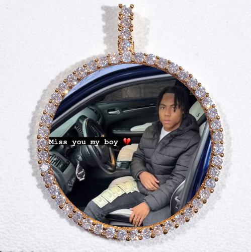 LARGE 3D CIRCLE CUSTOM PICTURE PENDANT