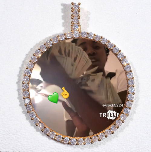 LARGE 3D CIRCLE CUSTOM PICTURE PENDANT