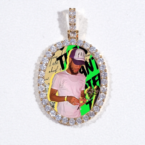 3D Oval Custom Picture Pendant
