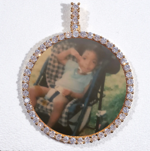 LARGE 3D CIRCLE CUSTOM PICTURE PENDANT