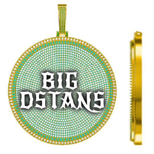 CUSTOM LETTER NECKLACE 3D BIG DISC
