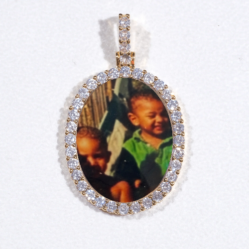 3D Oval Custom Picture Pendant
