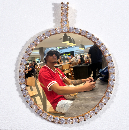 LARGE 3D CIRCLE CUSTOM PICTURE PENDANT