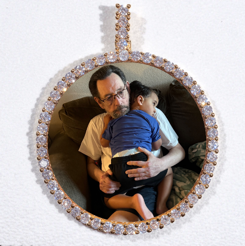 LARGE 3D CIRCLE CUSTOM PICTURE PENDANT