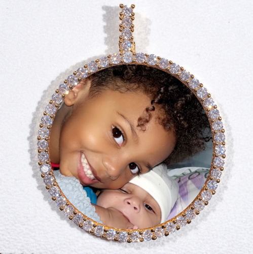 LARGE 3D CIRCLE CUSTOM PICTURE PENDANT