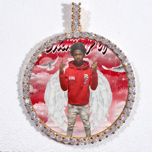 LARGE 3D CIRCLE CUSTOM PICTURE PENDANT