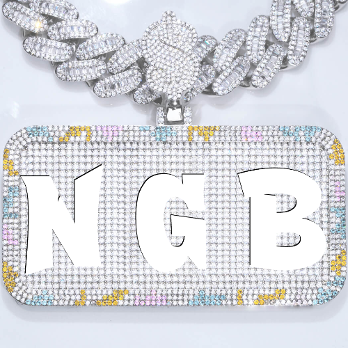 CUSTOM LETTER NECKLACE 3D COLORFUL SQUARE