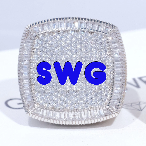 CUSTOM LETTER 3D ICED RING