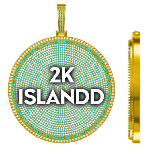 CUSTOM LETTER NECKLACE 3D BIG DISC