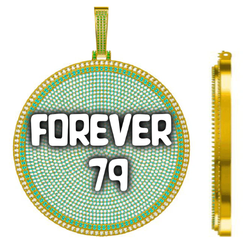 CUSTOM LETTER NECKLACE 3D BIG DISC
