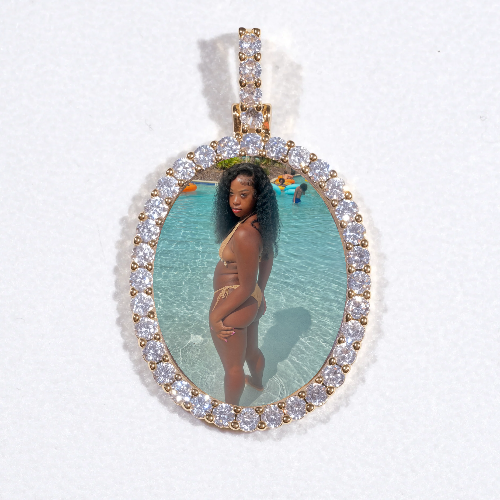 3D Oval Custom Picture Pendant