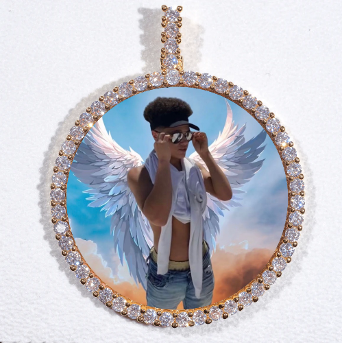 LARGE 3D CIRCLE CUSTOM PICTURE PENDANT