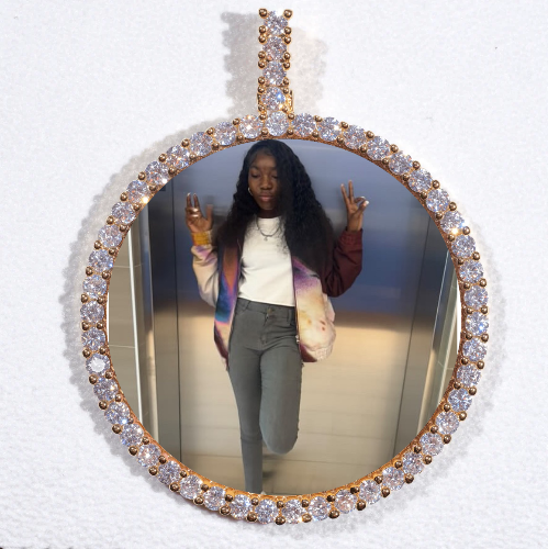 LARGE 3D CIRCLE CUSTOM PICTURE PENDANT