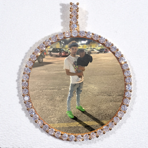 LARGE 3D CIRCLE CUSTOM PICTURE PENDANT