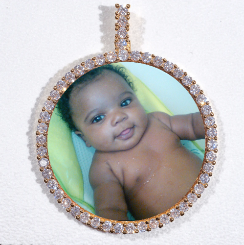 LARGE 3D CIRCLE CUSTOM PICTURE PENDANT