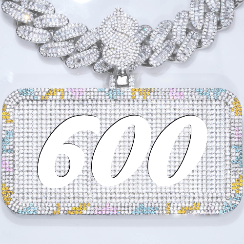 CUSTOM LETTER NECKLACE 3D COLORFUL SQUARE