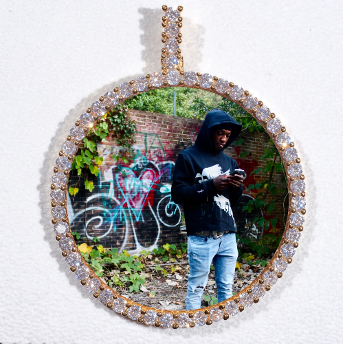LARGE 3D CIRCLE CUSTOM PICTURE PENDANT