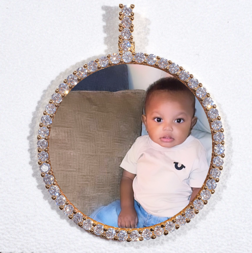 LARGE 3D CIRCLE CUSTOM PICTURE PENDANT