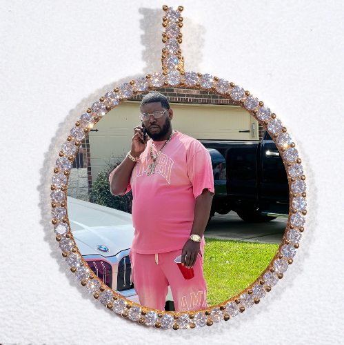 LARGE 3D CIRCLE CUSTOM PICTURE PENDANT