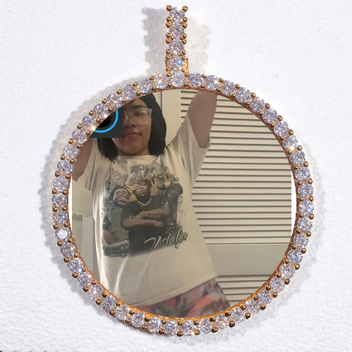 LARGE 3D CIRCLE CUSTOM PICTURE PENDANT