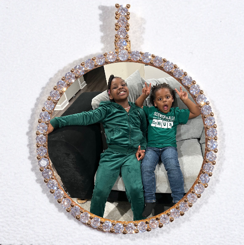 LARGE 3D CIRCLE CUSTOM PICTURE PENDANT