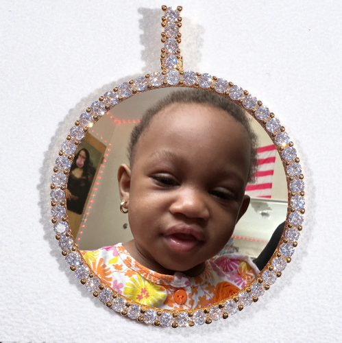 LARGE 3D CIRCLE CUSTOM PICTURE PENDANT