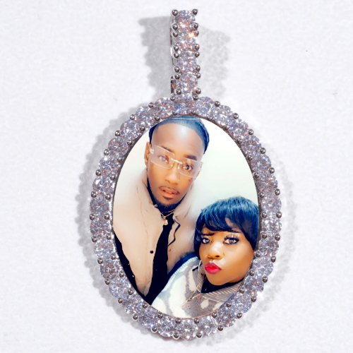 Large 3D Oval Custom Picture Pendant