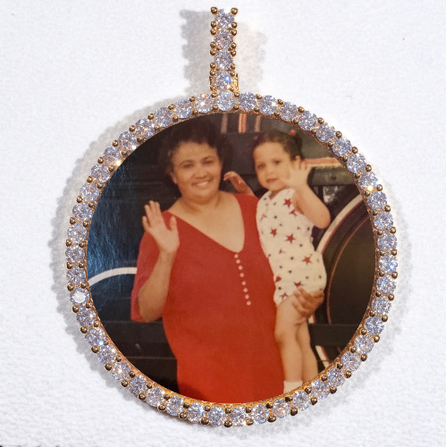 LARGE 3D CIRCLE CUSTOM PICTURE PENDANT