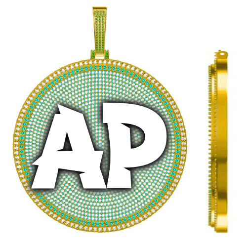CUSTOM LETTER NECKLACE 3D BIG DISC
