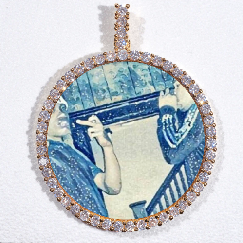 LARGE 3D CIRCLE CUSTOM PICTURE PENDANT