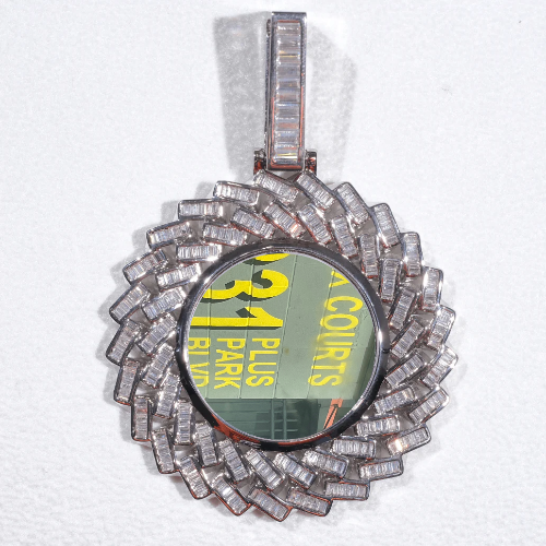 Large 3D Baguette Custom Picture Pendant