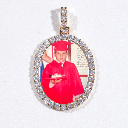 3D Oval Custom Picture Pendant