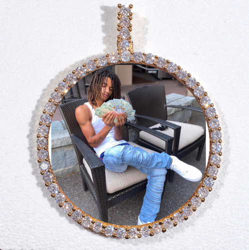 LARGE 3D CIRCLE CUSTOM PICTURE PENDANT