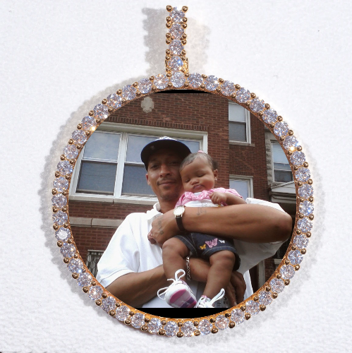 LARGE 3D CIRCLE CUSTOM PICTURE PENDANT