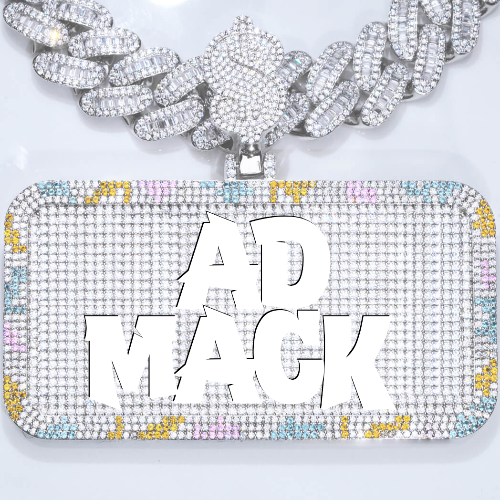 CUSTOM LETTER NECKLACE 3D COLORFUL SQUARE
