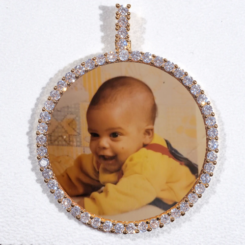 LARGE 3D CIRCLE CUSTOM PICTURE PENDANT