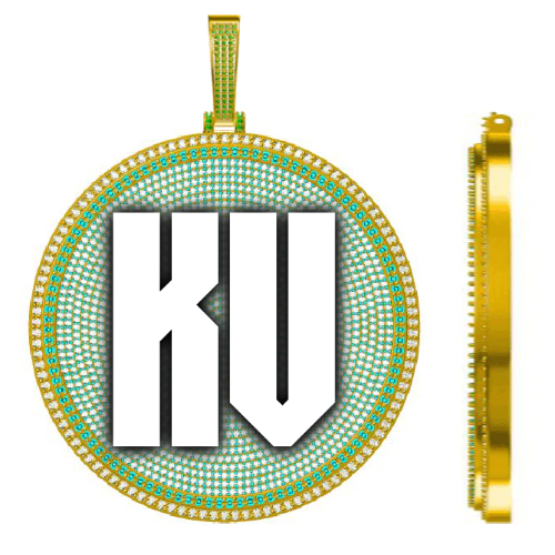 CUSTOM LETTER NECKLACE 3D BIG DISC