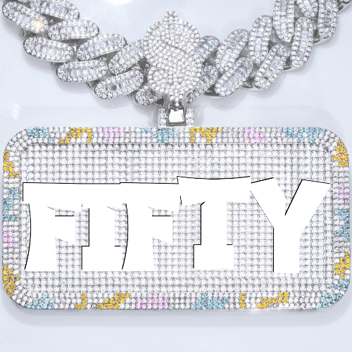 CUSTOM LETTER NECKLACE 3D COLORFUL SQUARE