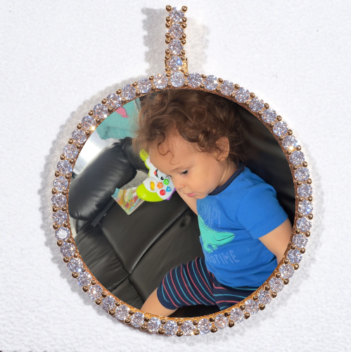 LARGE 3D CIRCLE CUSTOM PICTURE PENDANT