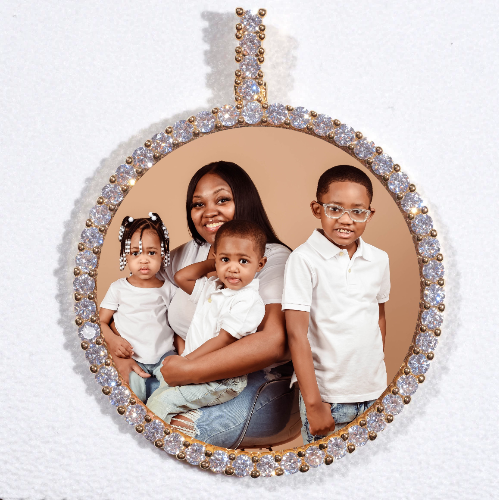 LARGE 3D CIRCLE CUSTOM PICTURE PENDANT
