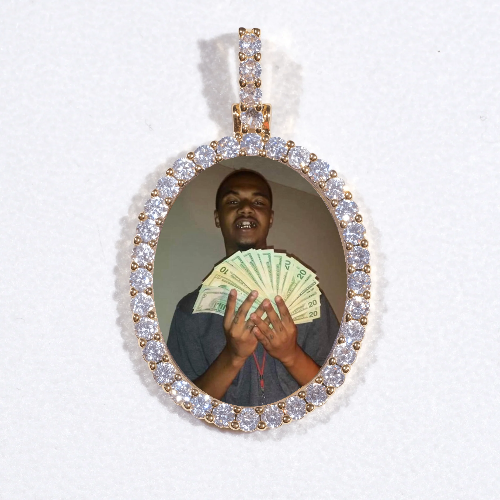 3D Oval Custom Picture Pendant