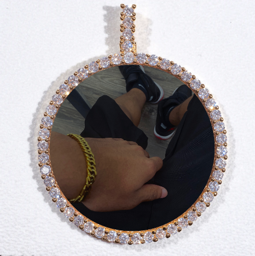 LARGE 3D CIRCLE CUSTOM PICTURE PENDANT
