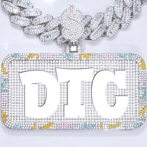 CUSTOM LETTER NECKLACE 3D COLORFUL SQUARE