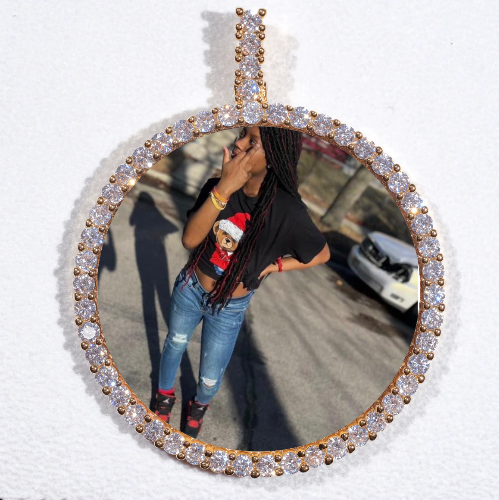 LARGE 3D CIRCLE CUSTOM PICTURE PENDANT
