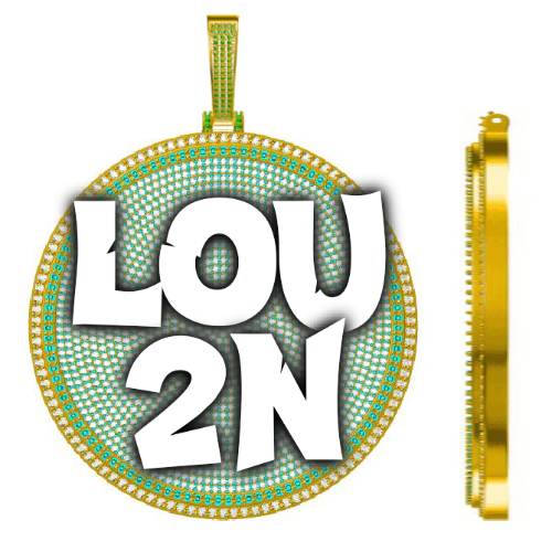 CUSTOM LETTER NECKLACE 3D BIG DISC